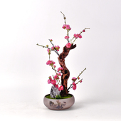 新中式 小摆件样板房桃花客厅电视柜茶室酒店艺术玄关摆设 花艺套装