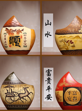 中式陶瓷古风办公室摆件茶叶架展示古董博古架层书柜装饰小工艺品