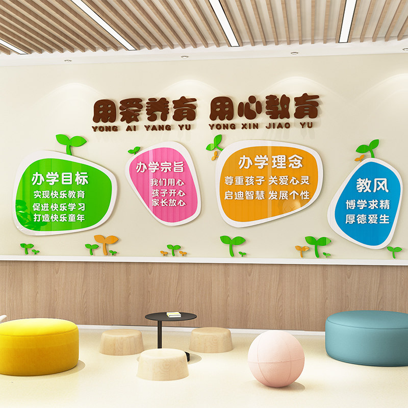 辅导培训机构教室布置标语墙贴环创文化墙环境布置幼儿园墙面装饰