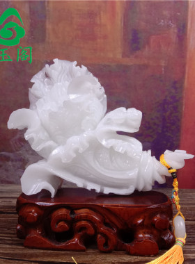 天然白玉白菜摆件客厅博古架玄关办公室装饰家居摆设乔迁开业礼品