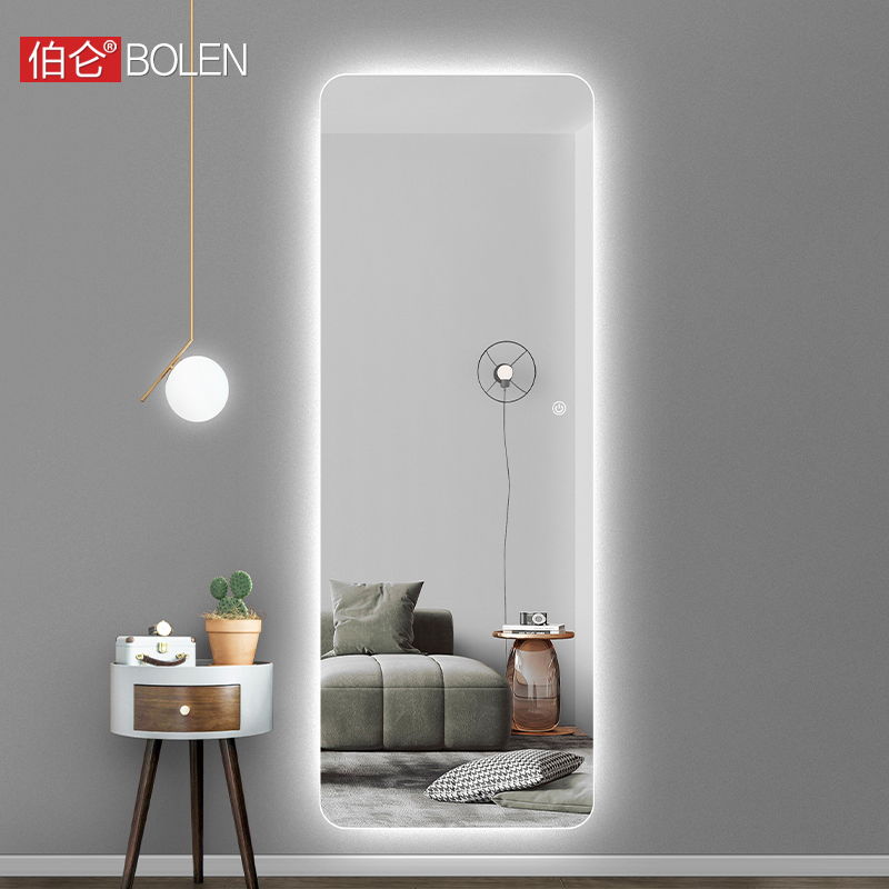 伯仑智能无框全身镜子穿衣镜led灯镜壁挂玄关镜试衣镜带灯装饰镜