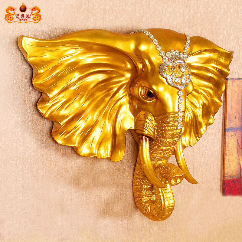 双龙树 大象壁挂动物头客厅装饰品墙上挂件墙壁挂饰墙面创意墙饰
