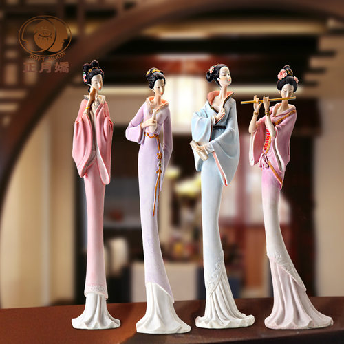 古典仕女艺术酒柜装饰品摆设家居创意电视柜书房书柜摆件工艺品