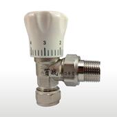 散热片角阀铝塑管卡套角式 温控阀暖通调节截止4分6分1寸