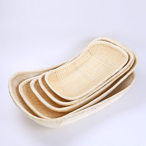 柳编筐笸箩收纳筐卤菜簸箕熟食农家用商用展示长方形竹筐柳条藤编