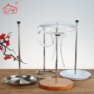 醒酒器分酒器架实木支架不锈钢色醒酒器倒挂架醒酒壶沥干架干燥架