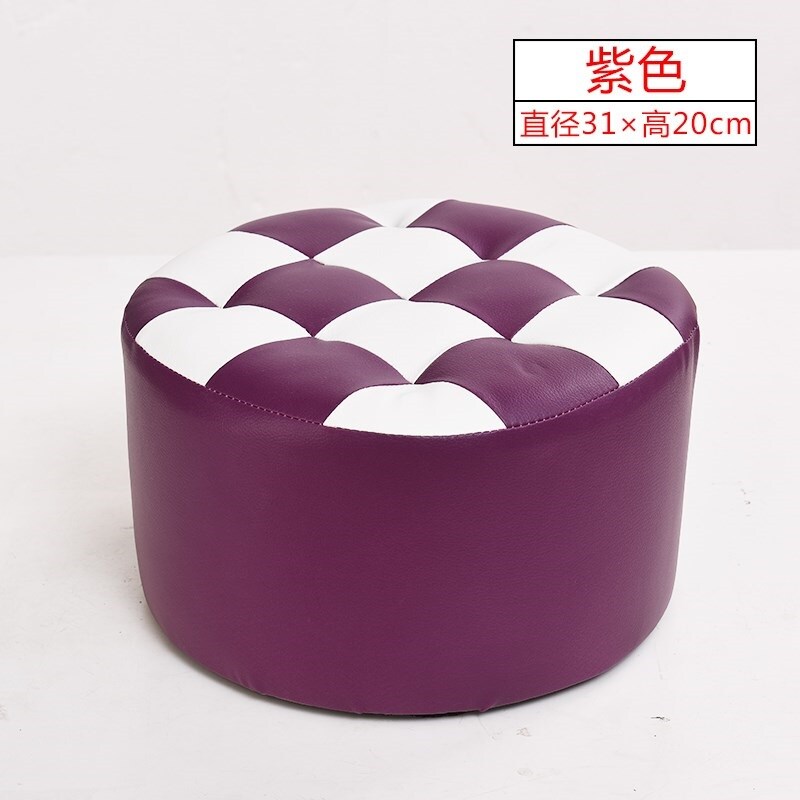 安创意小圆皮蹲板凳圆凳家用圆形客厅加厚幼儿园懒人坐垫皮墩