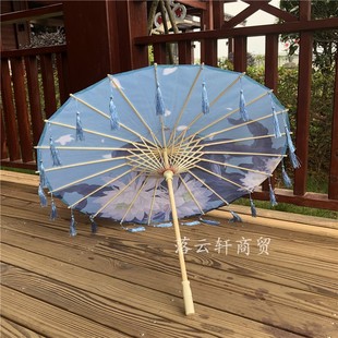 伞古代拍照汉服走秀道具花伞防雨油纸伞 古风伞流苏彼岸花cos古装