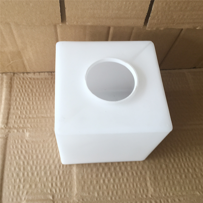 四方灯罩玻璃灯罩5面封口单孔方形罩奶白磨砂吊灯壁灯床头灯具DIY