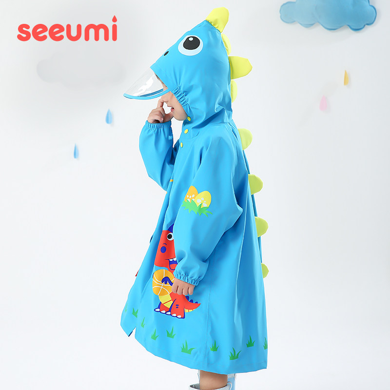 儿童雨衣恐龙造型小学生幼儿园小孩上学演出书包长款防水雨服雨披