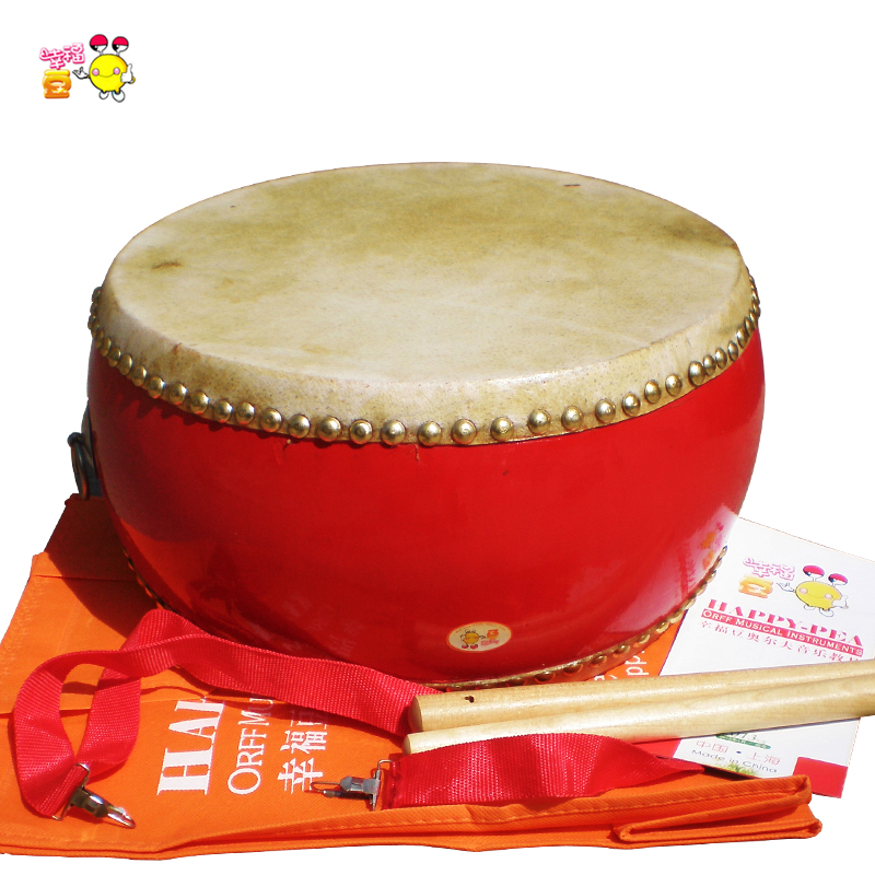 小学生寸堂鼓舞蹈金喇叭鼓娃娃道具头层牛皮鼓儿童鼓宝宝手拍鼓
