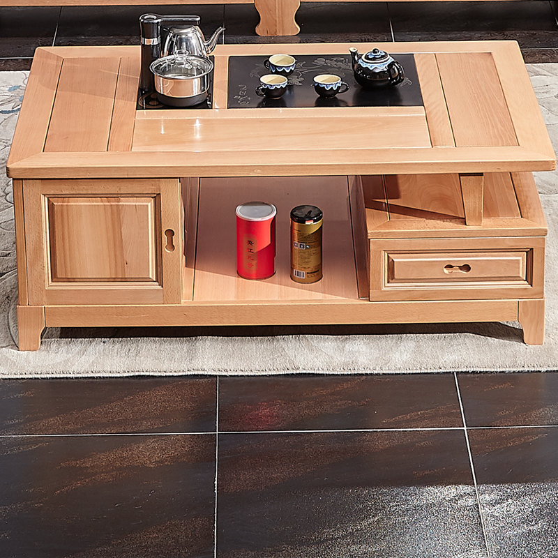 梦星魂 全实木功夫茶几茶台榉木茶桌纯原木长茶几方几角几边几