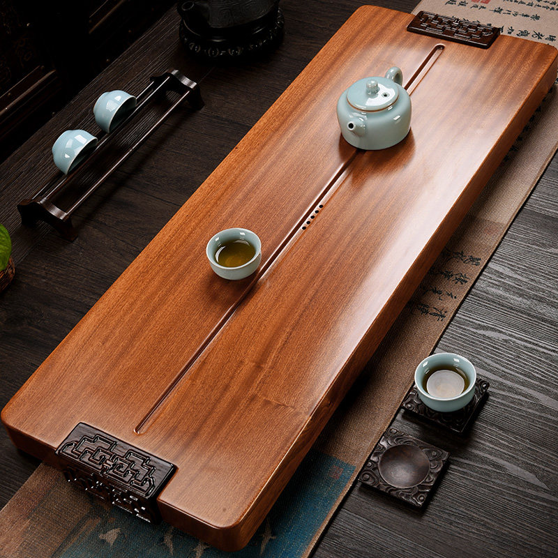 畅宏实木茶盘整块花梨木茶台家用长方形功夫茶具托盘简约茶海排水