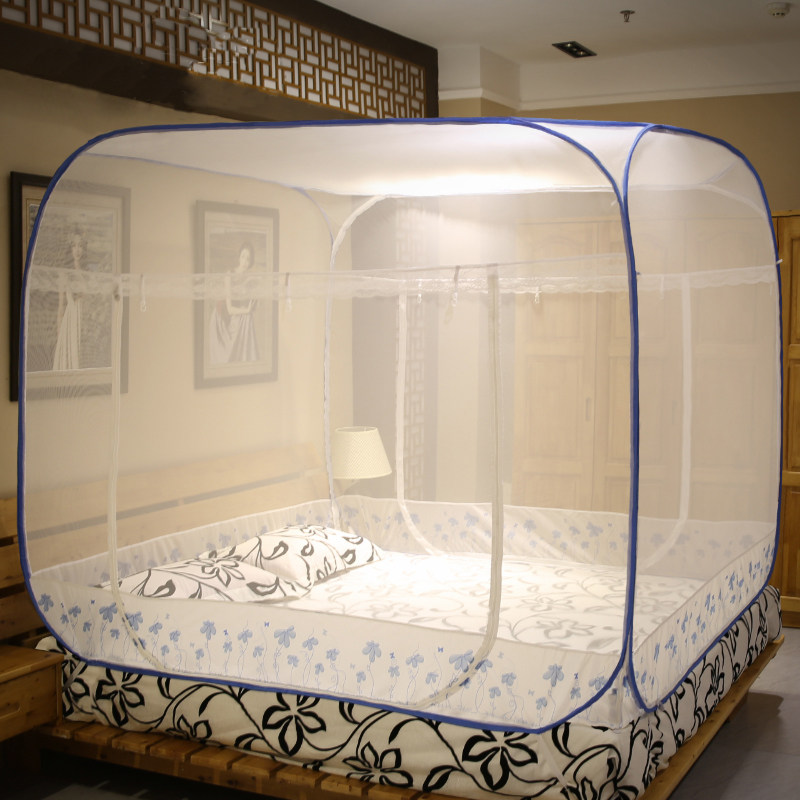 蚊帐蒙古包三开门加密加厚拉链1.2米1.5/1.8m床双人家用免安装