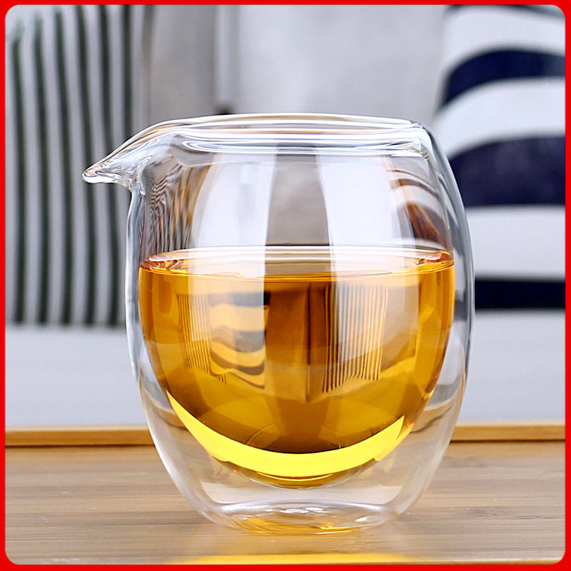 逸宝轩 耐热加厚双层玻璃公道杯 隔热防烫真空高硼硅匀杯分茶器图片