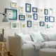 欧锋客厅卧室小清新挂墙相框组合实木照片墙装 饰沙发电视背景墙饰