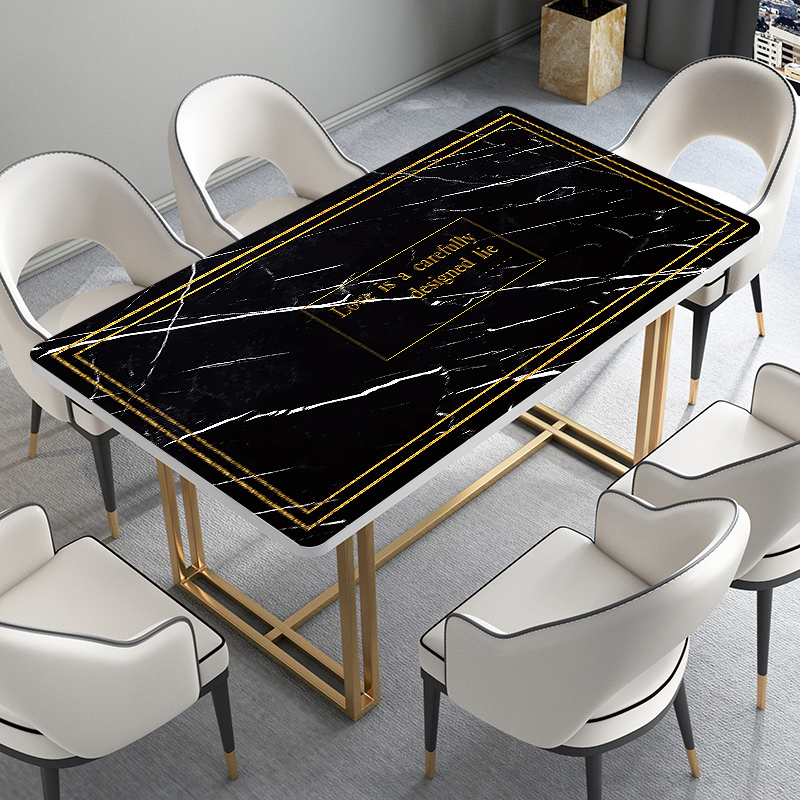 桌布防水防油免洗简约茶几垫子仿大理石软塑料玻璃防烫PVC餐桌垫