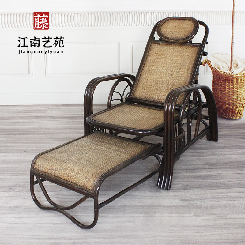 懒人藤编阳台躺椅折叠椅子午休椅沙滩椅午睡椅家用休闲藤椅滕椅床