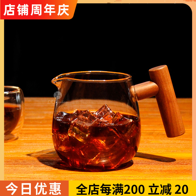 绿融手冲咖啡壶套装分享壶加厚耐热玻璃木柄过滤茶滴漏杯咖啡器具