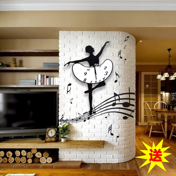 舞蹈音乐简约石英挂钟现代挂表时尚静音欧式客厅钟表个性卧室时钟