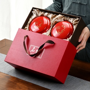 高档红色名贵珍品 破壁灵芝孢子粉礼品包装盒 文山三七粉礼盒空盒