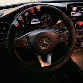 饰通用硅胶防滑把套 男女潮可爱装 冬季 毛绒卡通汽车方向盘套四季