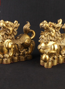 铜貔貅摆件貔貅开运招財客厅店铺家居办公室