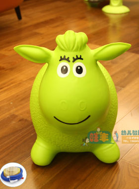 加厚跳跳马卡通奶牛小羊彩色绵羊充气动物可坐骑儿童感统跳马家用