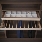 衣柜裤 抽衣帽间推拉缓冲首饰盒阻尼格子架 架多功能家用收纳伸缩裤