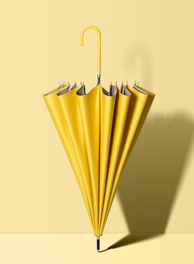 日系简约文艺长柄16骨抗风墨绿色森系清新雨伞女晴雨两用防紫外线