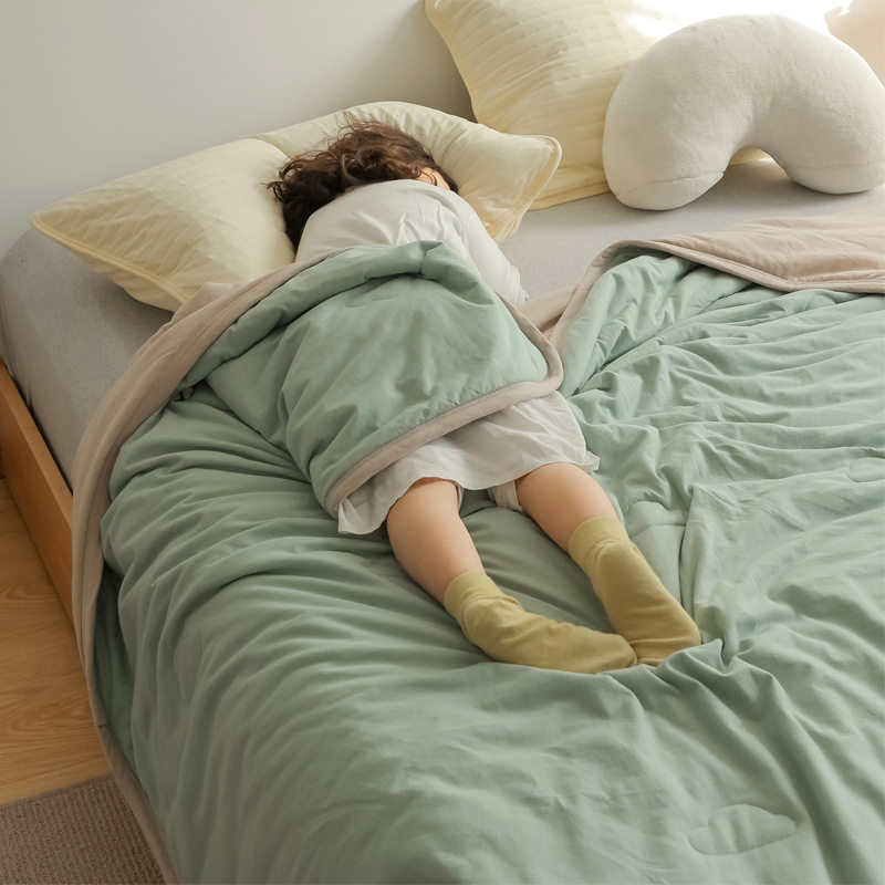 简约日式素色全棉针织棉空调被子天竺棉素色双拼软糯天丝棉夏凉被,床上用品,化纤被,淘宝优惠券,粉丝福利购,淘宝优惠卷