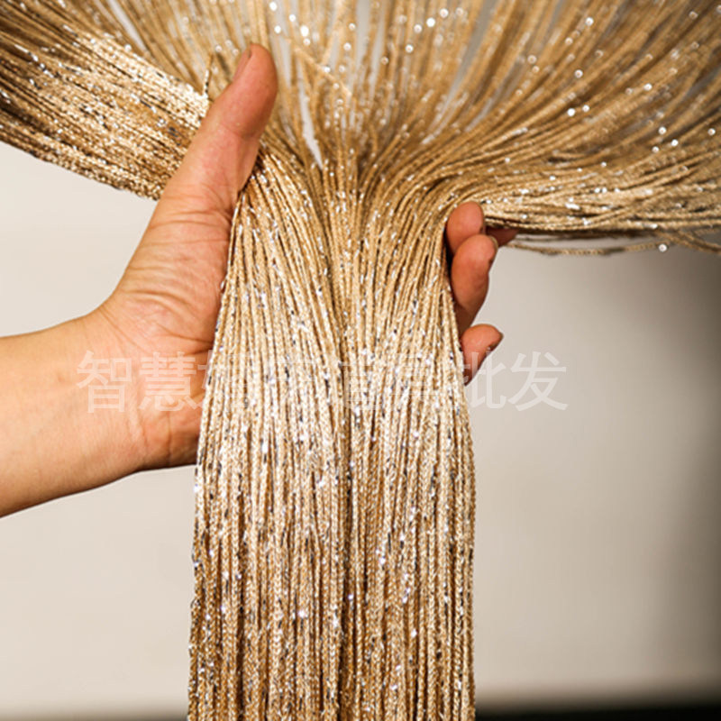 包邮欧式成品加密加粗银丝线帘玄关装饰卧室门帘挂帘隔断窗户帘子
