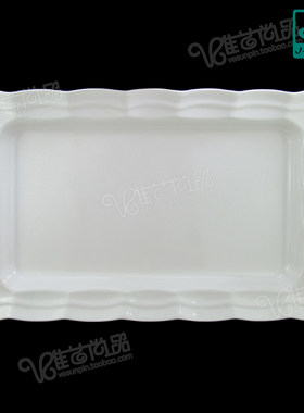 嘉宝酒店烤乳猪盘 白色密胺盘子 24寸超大号长方形托盘大菜盘B168