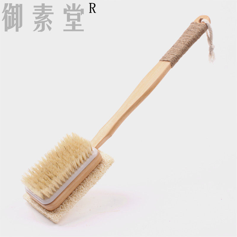 【御素堂】长柄丝瓜猪鬃双面两用沐浴刷 洗澡刷 搓背刷 丝瓜络刷