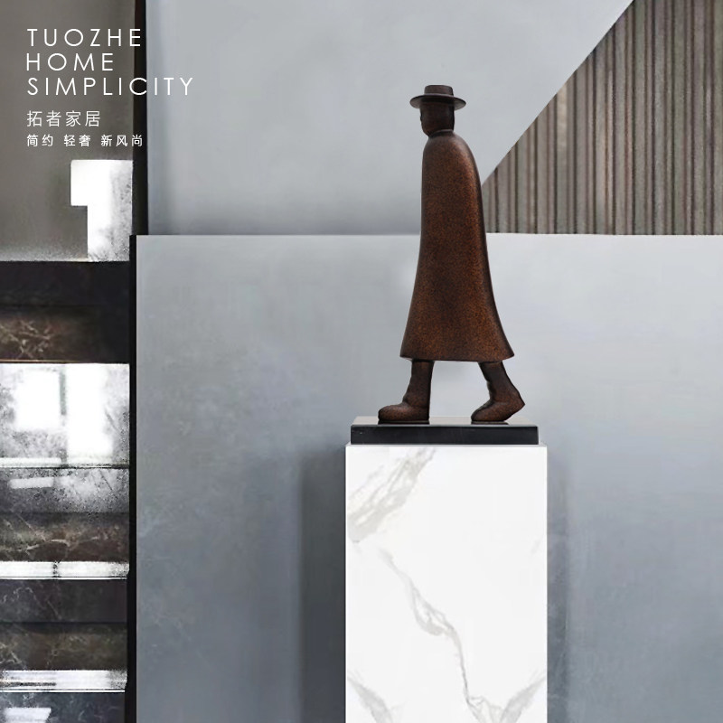 抽象雕塑人物摆件样板房展厅玄关人像装饰品办公室桌面艺术工艺品