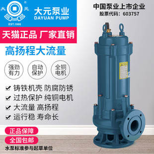 污水泵大功率380v抽水排污泵高扬程工用污水提升泵农用潜水泵 大元