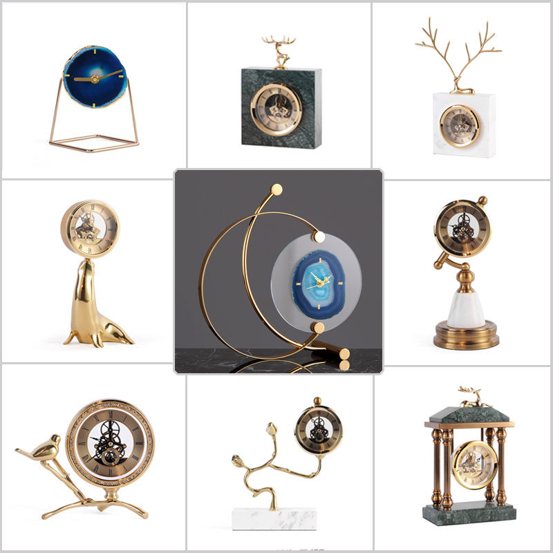 时钟装饰摆件欧式钟表座钟客厅书房台式电视柜摆钟办公室桌面坐钟