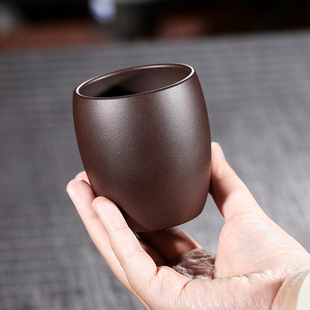 宜兴紫砂茶杯大号主人杯水杯纯手工功夫茶具紫泥单杯品茗杯紫砂杯