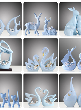 现代简约客厅电视柜酒柜博古架室内装饰工艺品创意小摆件家居饰品