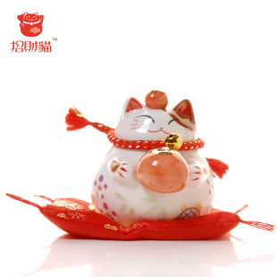 猫摆件 小号陶瓷存钱罐储蓄罐 店铺开业家居创意礼品报喜连连