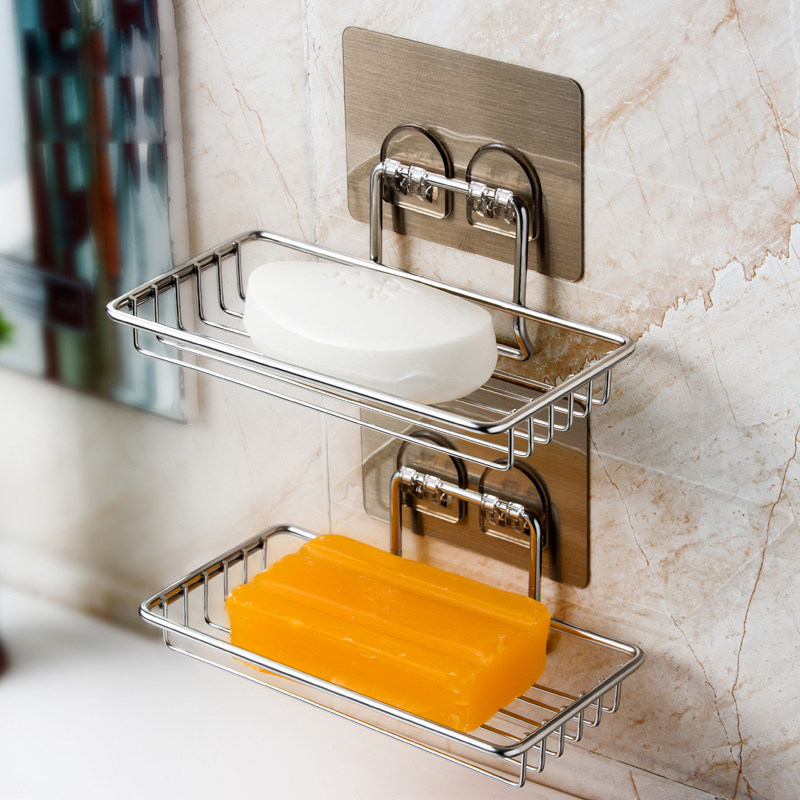 卫生间肥皂盒免打孔皂架沥水肥皂架子不锈钢香皂架浴室壁挂放肥皂