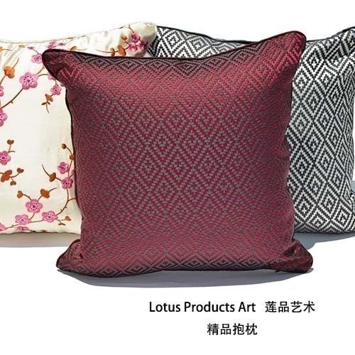 缎面拼色现代新古典中式客厅沙发靠枕靠垫靠背加厚抱枕枕套不含芯