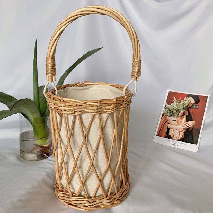 田园风柳编藤编手提花篮民宿摆件文艺编织花瓶干花插花装饰野餐蓝,家居饰品,花篮,淘宝优惠券,粉丝福利购,淘宝优惠卷