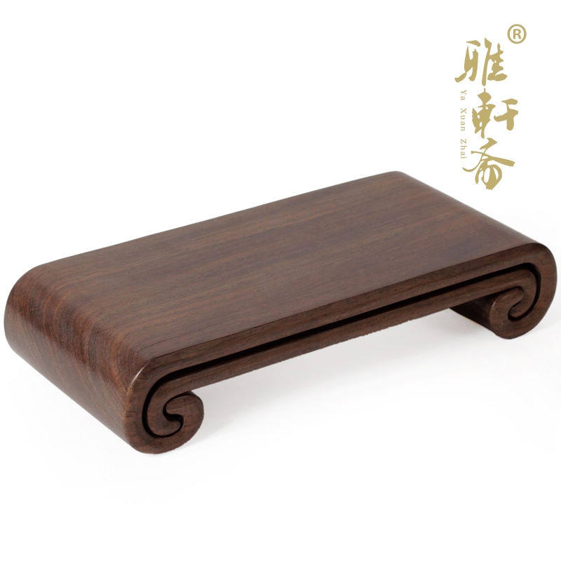 红木雕刻奇石托架工艺品摆件 实木质玉石头印章花瓶花盆底座大号