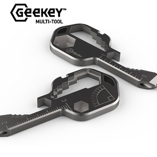 美国 Geekey  户外不锈钢多功能EDC工具 开瓶器螺丝刀钥匙扣挂件