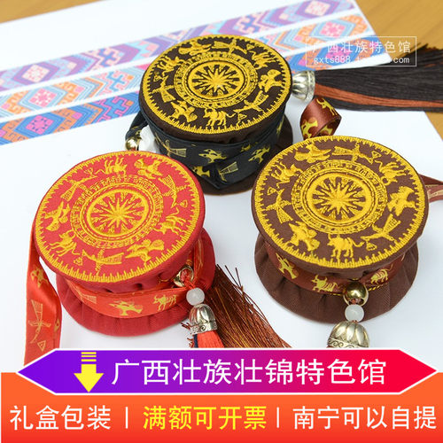 广西手工艺品礼品 壮族布艺铜鼓香馨香料布鼓 民族特色装饰记念品