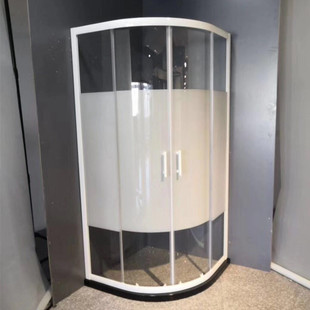 白色新款定制淋浴房推拉门隔断卫生间钢化玻璃家用洗澡间浴室屏风