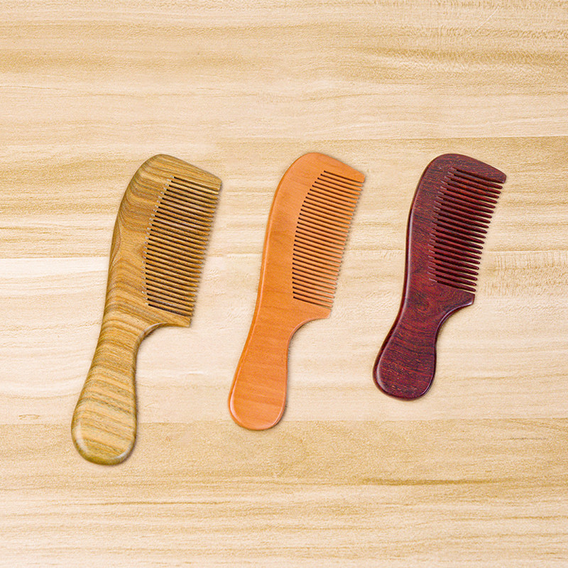 天然檀木梳子女男檀香木实木小叶紫檀桃木防静电木质木头古风木梳