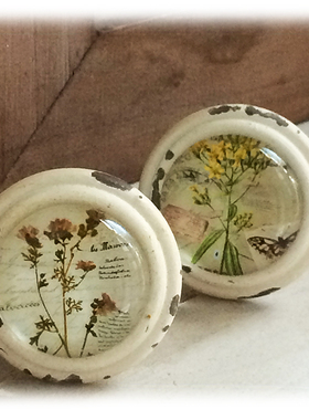 复古做旧vintge小清新花卉抽屉柜门拉手 两款可选 乡村风格