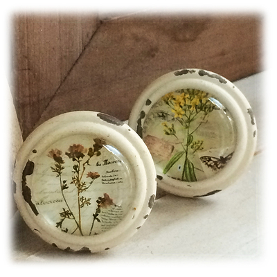 复古做旧vintge小清新花卉抽屉柜门拉手 两款可选 乡村风格